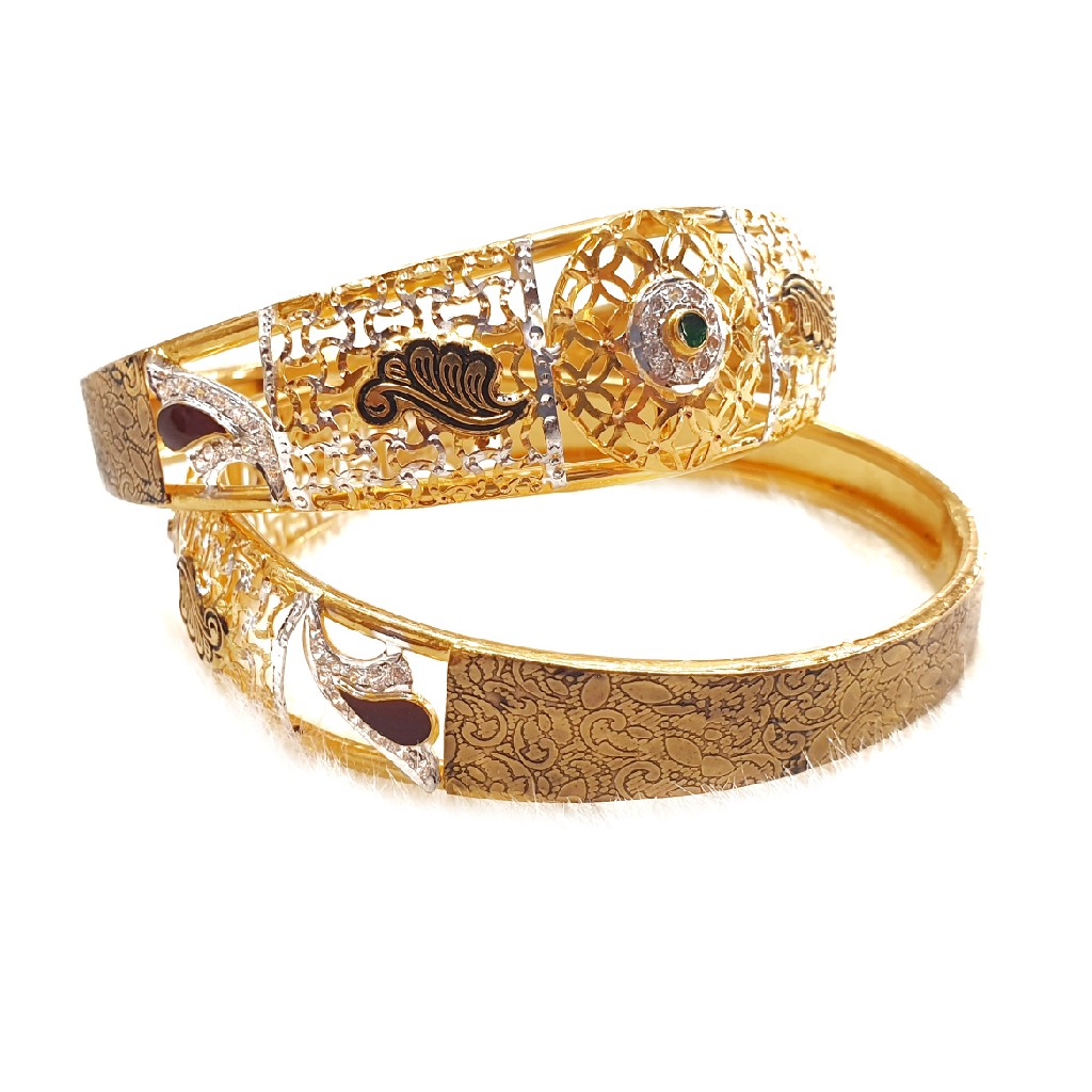 916 Gold Modern Design Copper Kadli Bangles MGA - GK053