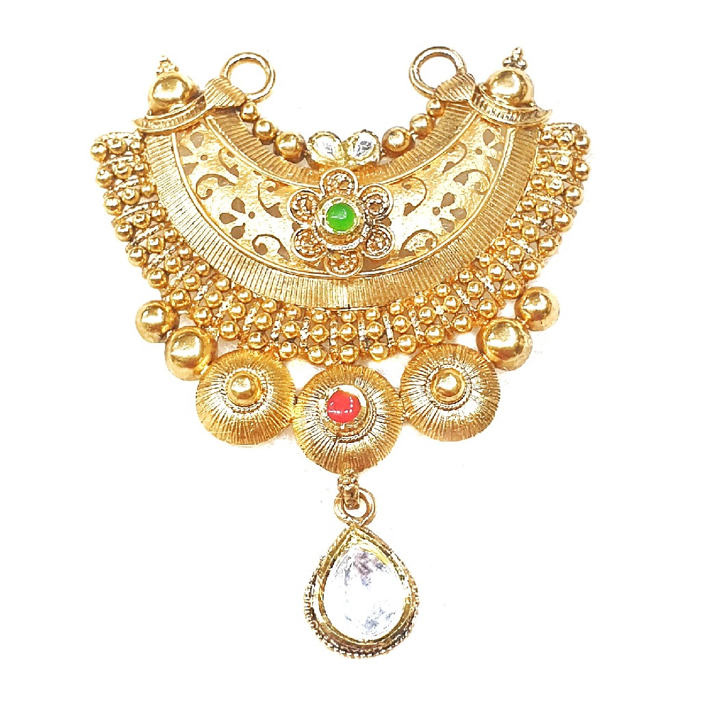 22k Gold Antique Oxidised mangalsutra pendant MGA - MGP017