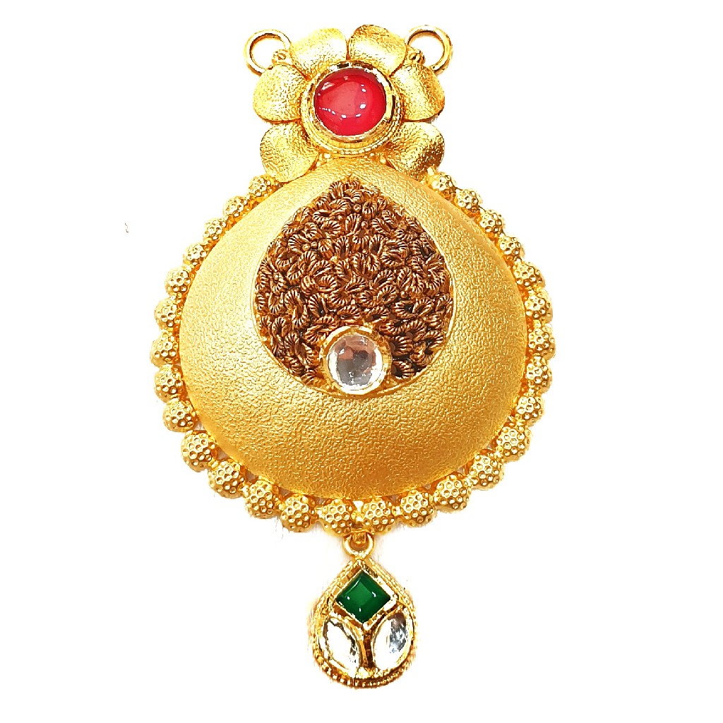 22k Gold Antique Designer Mangalsutra Pendant MGA - GMP014
