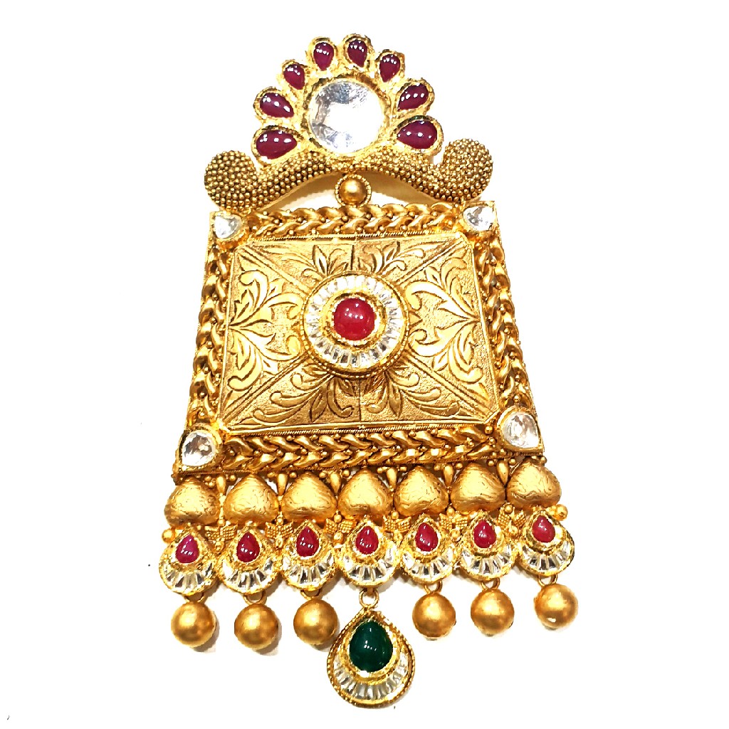 916 Gold Antique Square Shaped Mangalsutra MGA - MGP013