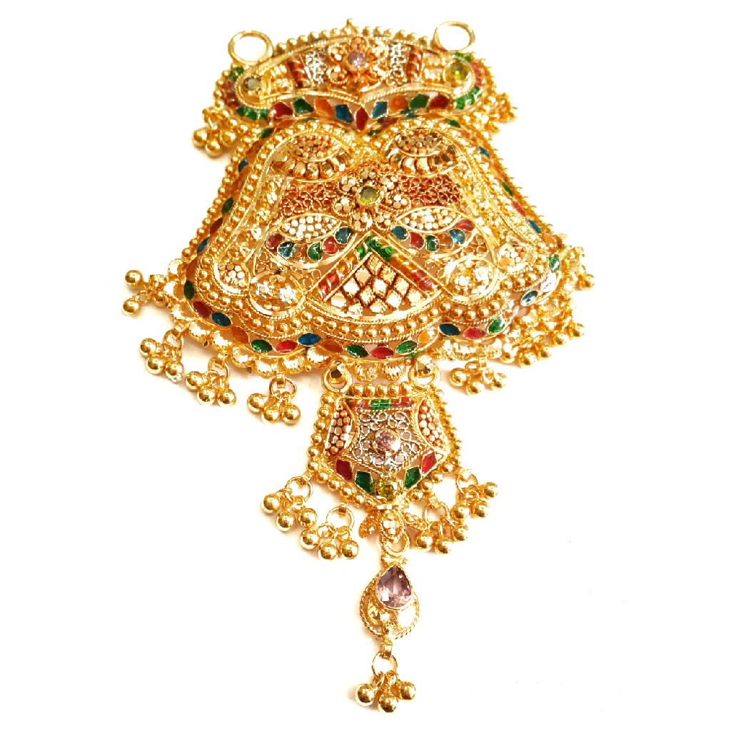 22k Gold Kalkatti Designer Mangalsutra Pendant MGA - MGP011