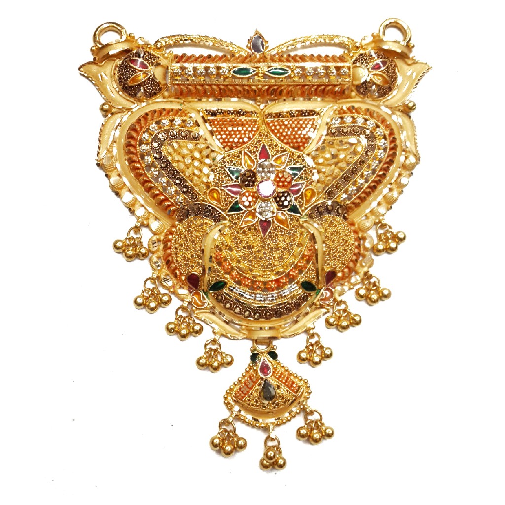 22kt Gold Kalkatti Meenakari Mangalsutra Pendant MGA - MGP010