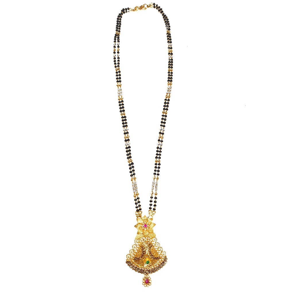 22k gold antique oxidised mangalsutra mga - gm040