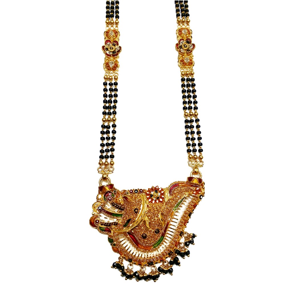 22k gold kalkutti 3 line mangalsutra mga - gm035