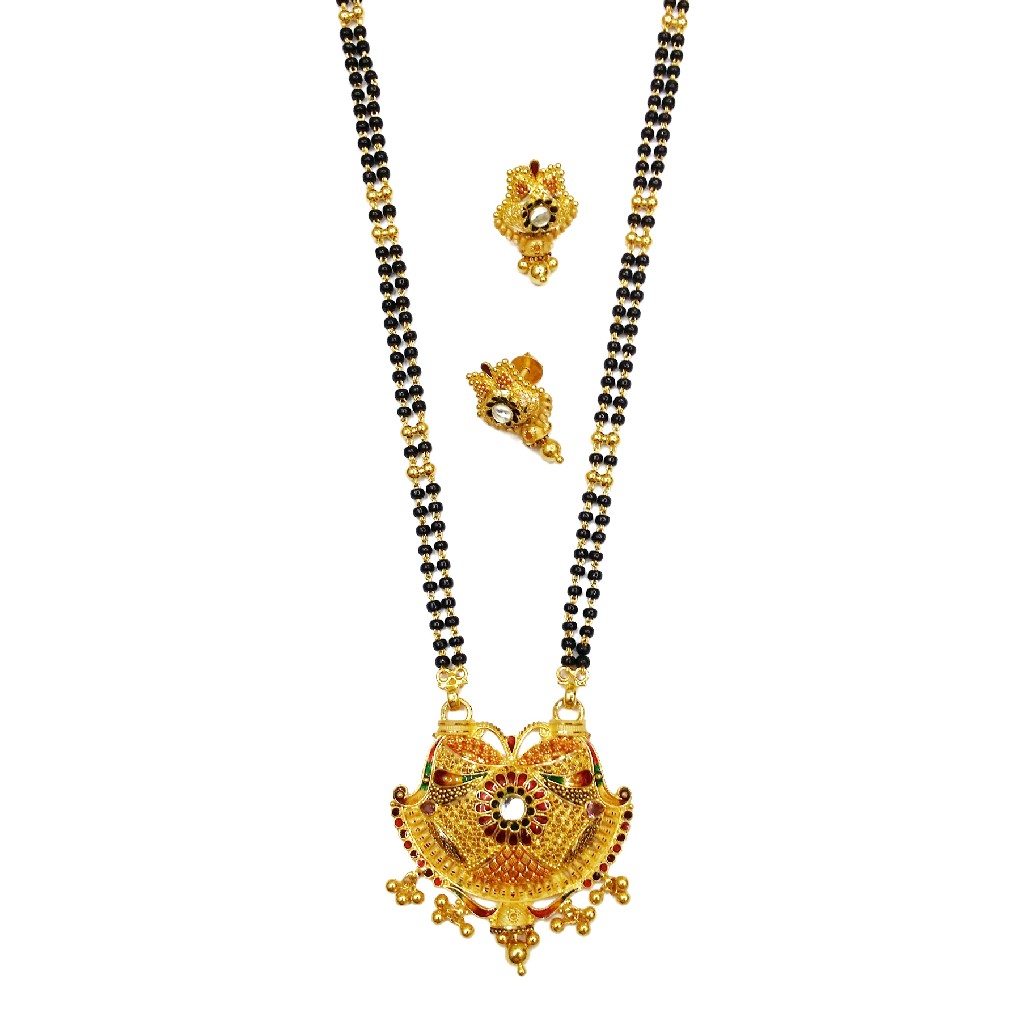 22k gold kalkatti earring with mangalsutra mga - gm020