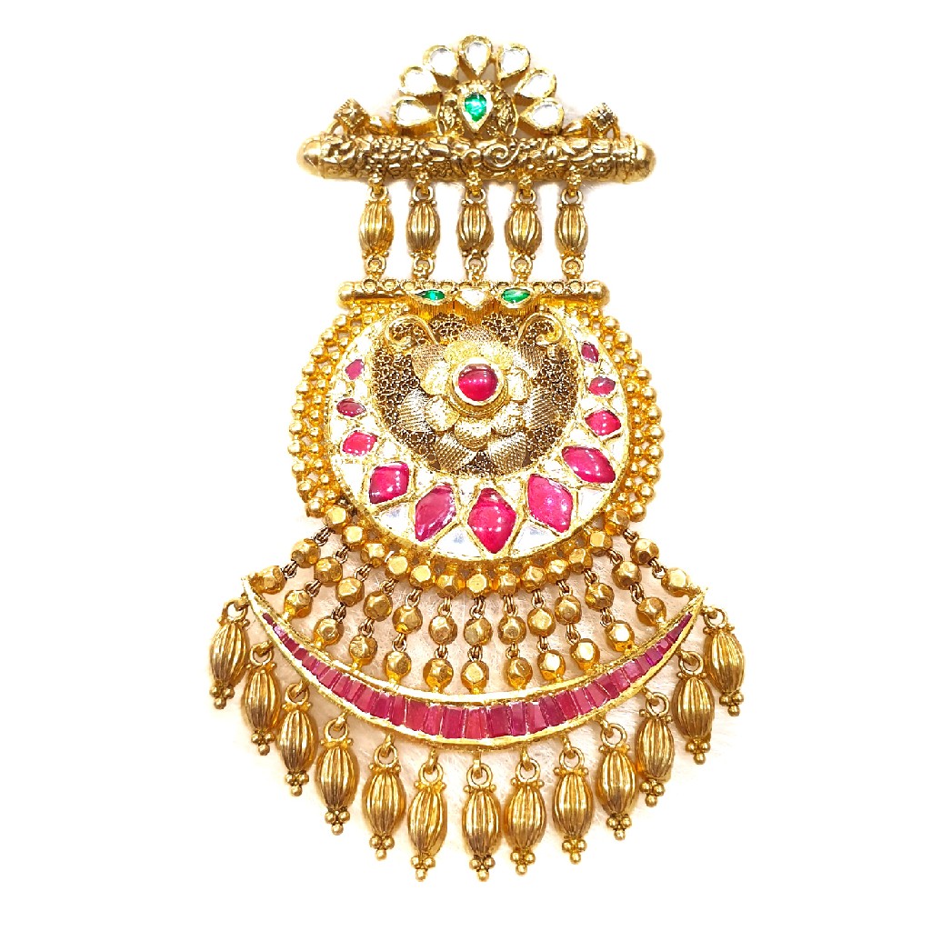 22k gold antique mala pendant mga - mgp005