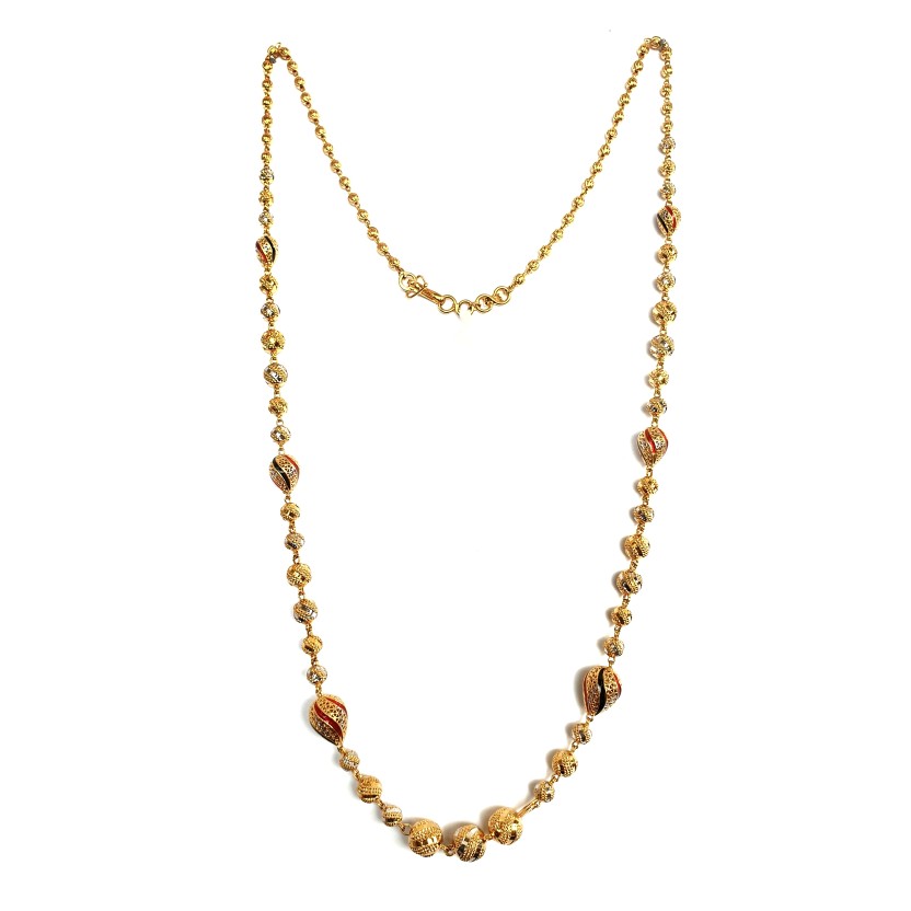 One gram gold forming meenakari cnc mala mga - mle0036