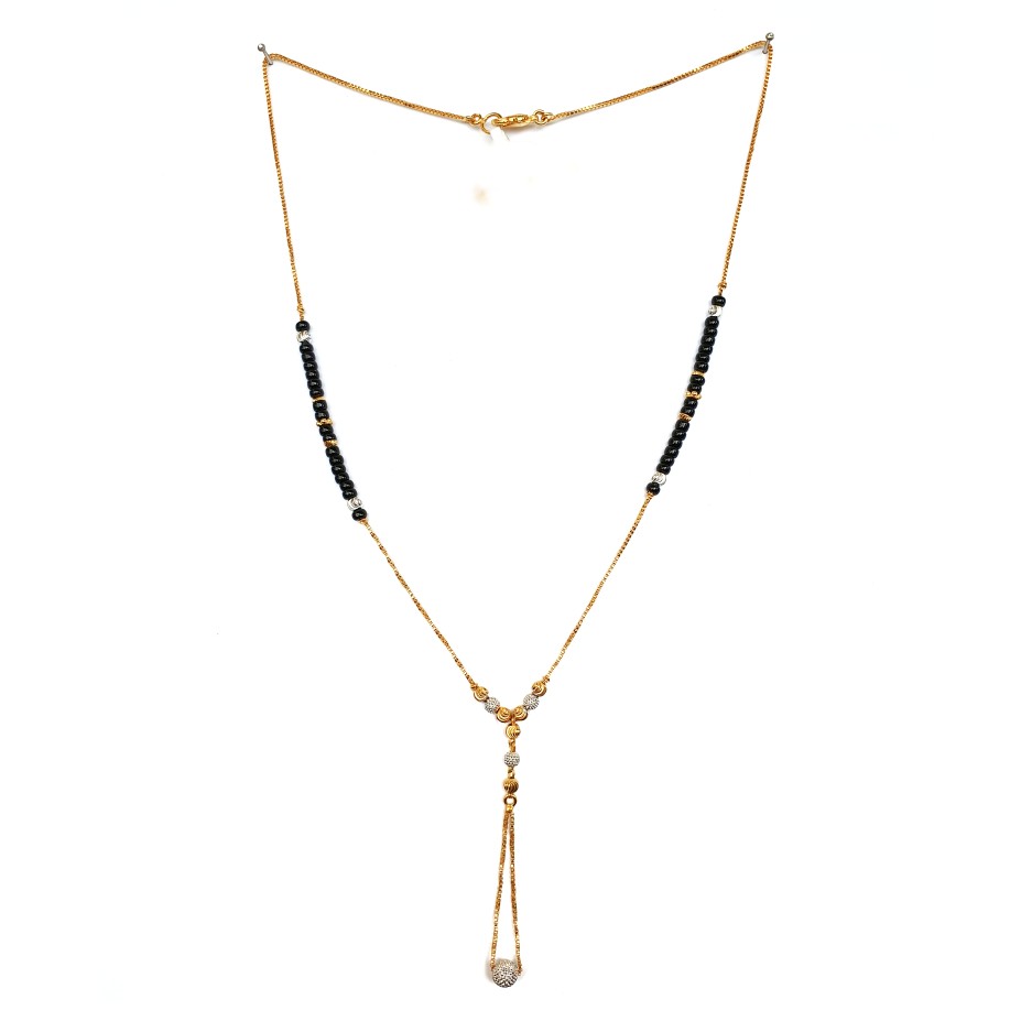 One gram gold forming single line mangalsutra mga - mse0081