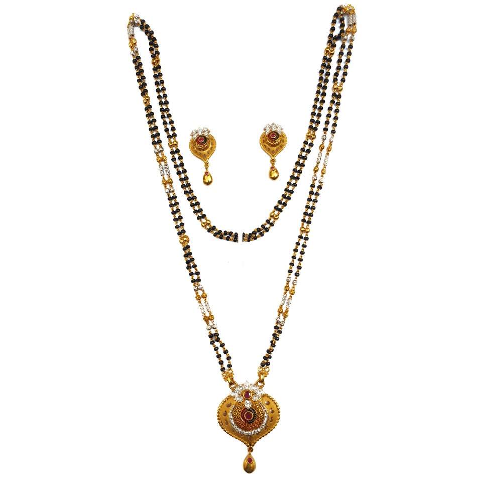 One gram gold forming designer mangalsutra mga - mse0118