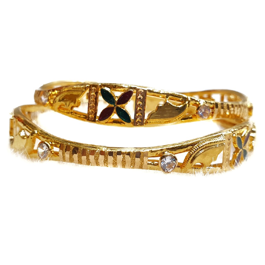 916 Gold Meenakari Copper Kadli Bangles MGA - GK032