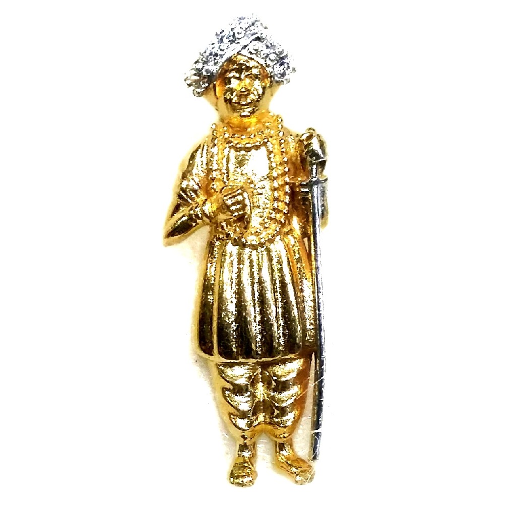 22k Gold CZ Diamond Jalaram Bapa Pendant MGA - GP010