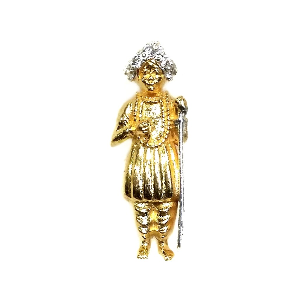 22k Gold CZ Diamond Jalaram Bapa Pendant MGA - GP009