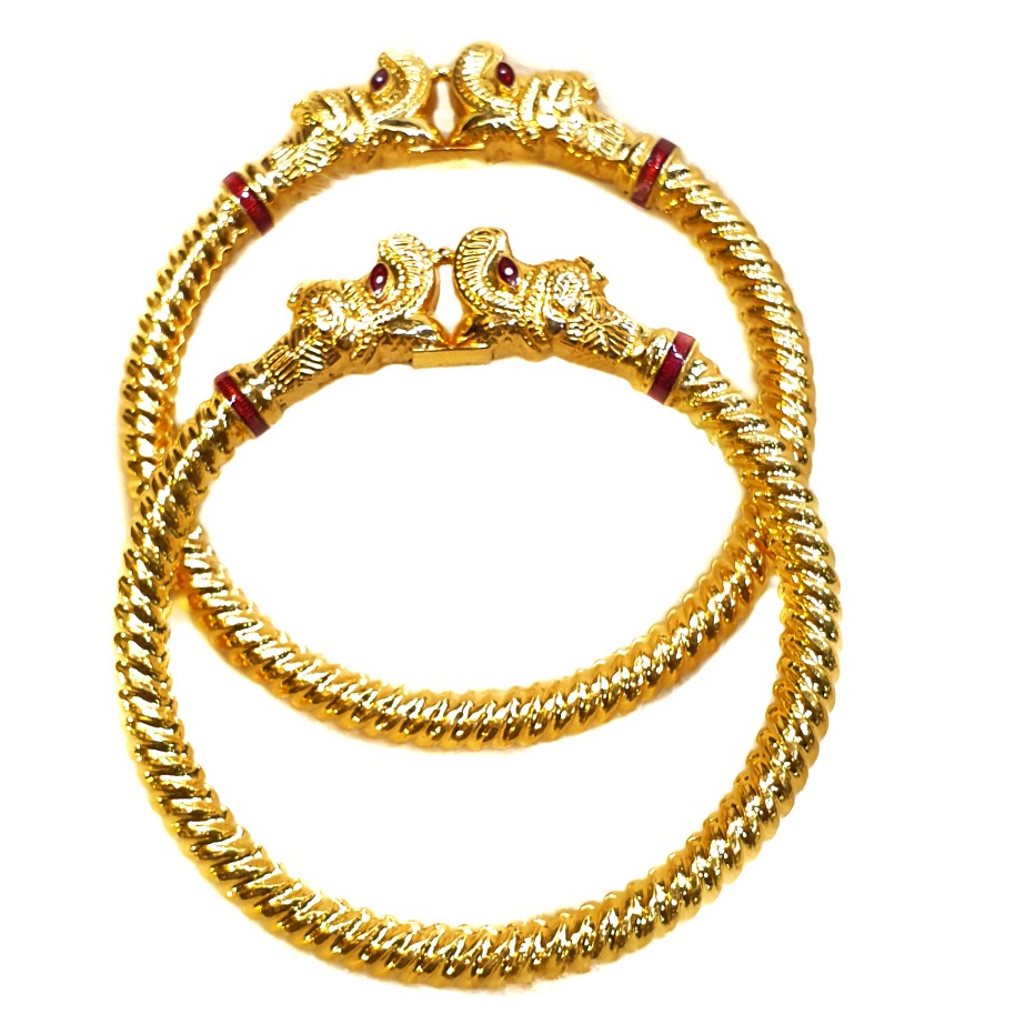 22k Gold Hathimora Copper Kadli Bangles MGA - GK026