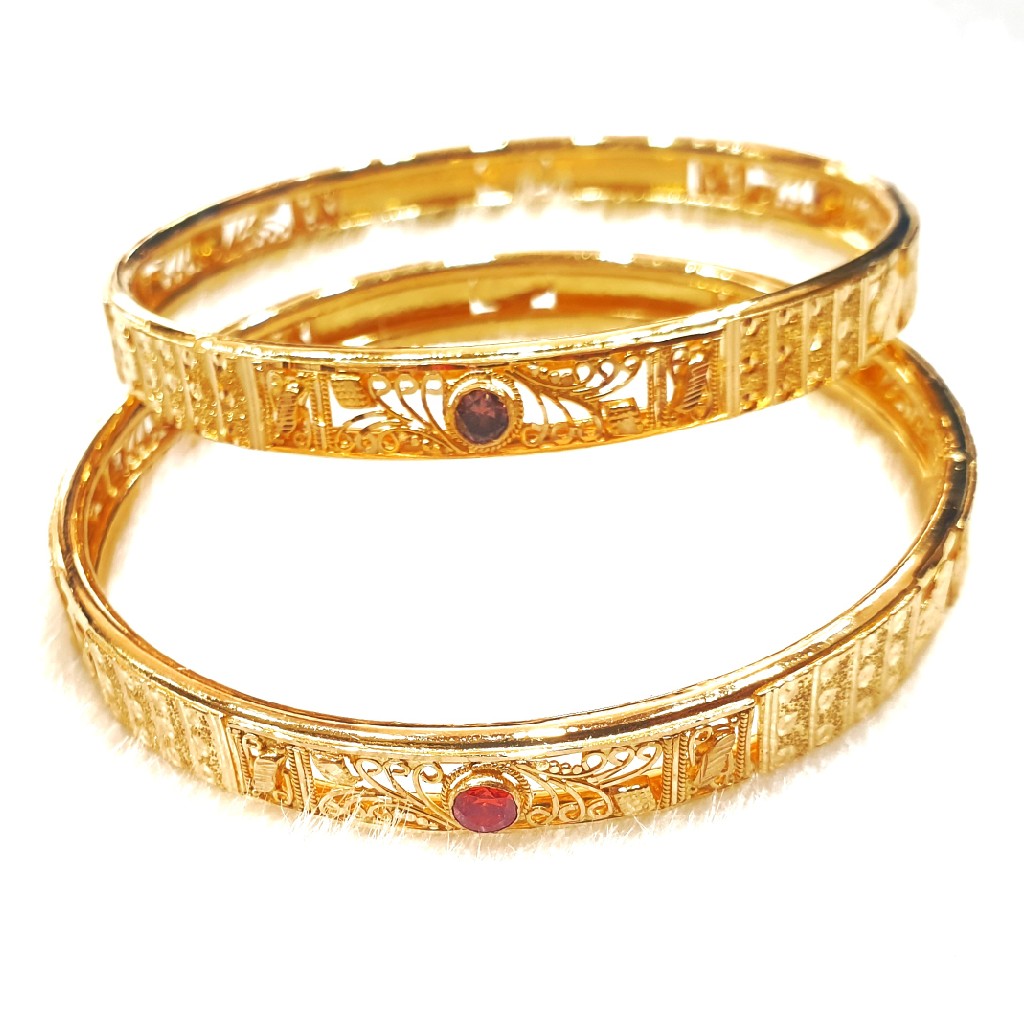 22k Gold Kalkatti Copper Kadli Bangles MGA - GK023