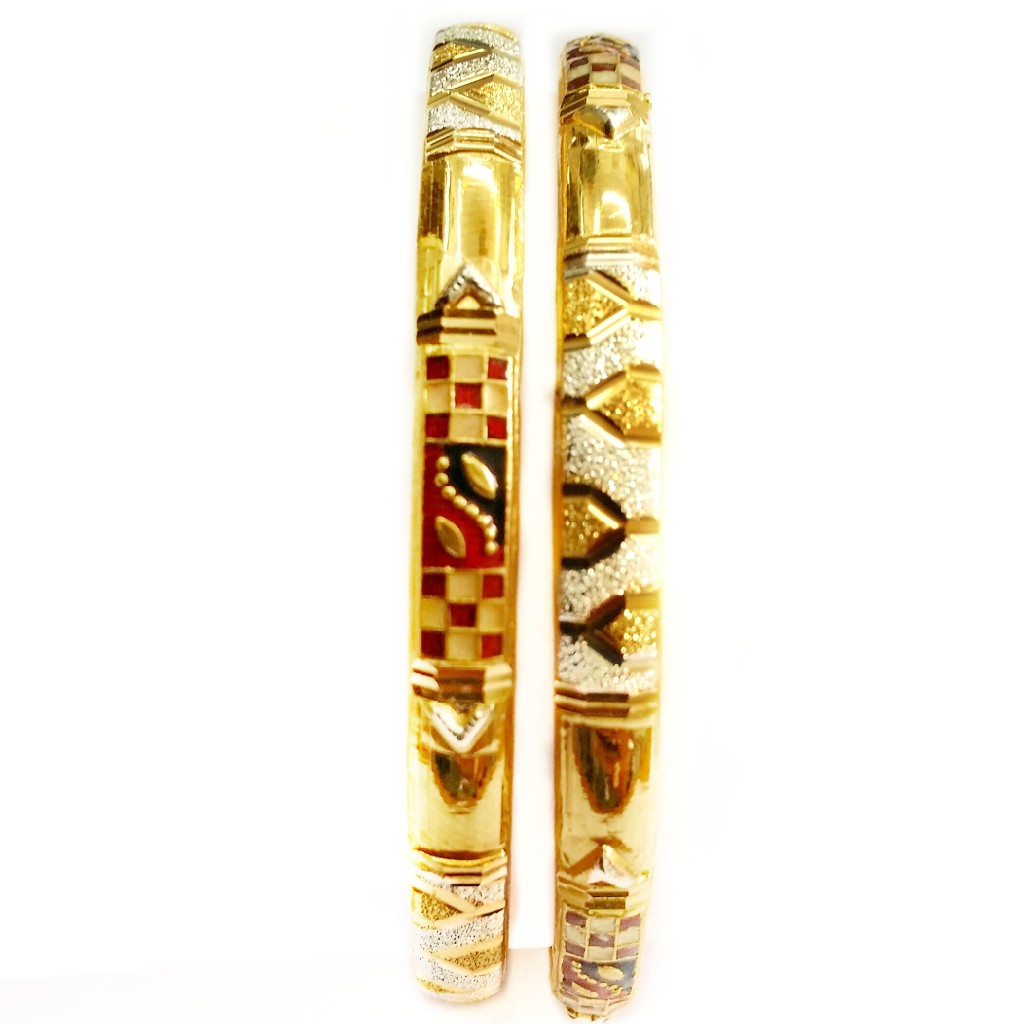 22k Gold Meenakari Copper Kadli bangles MGA - GK013