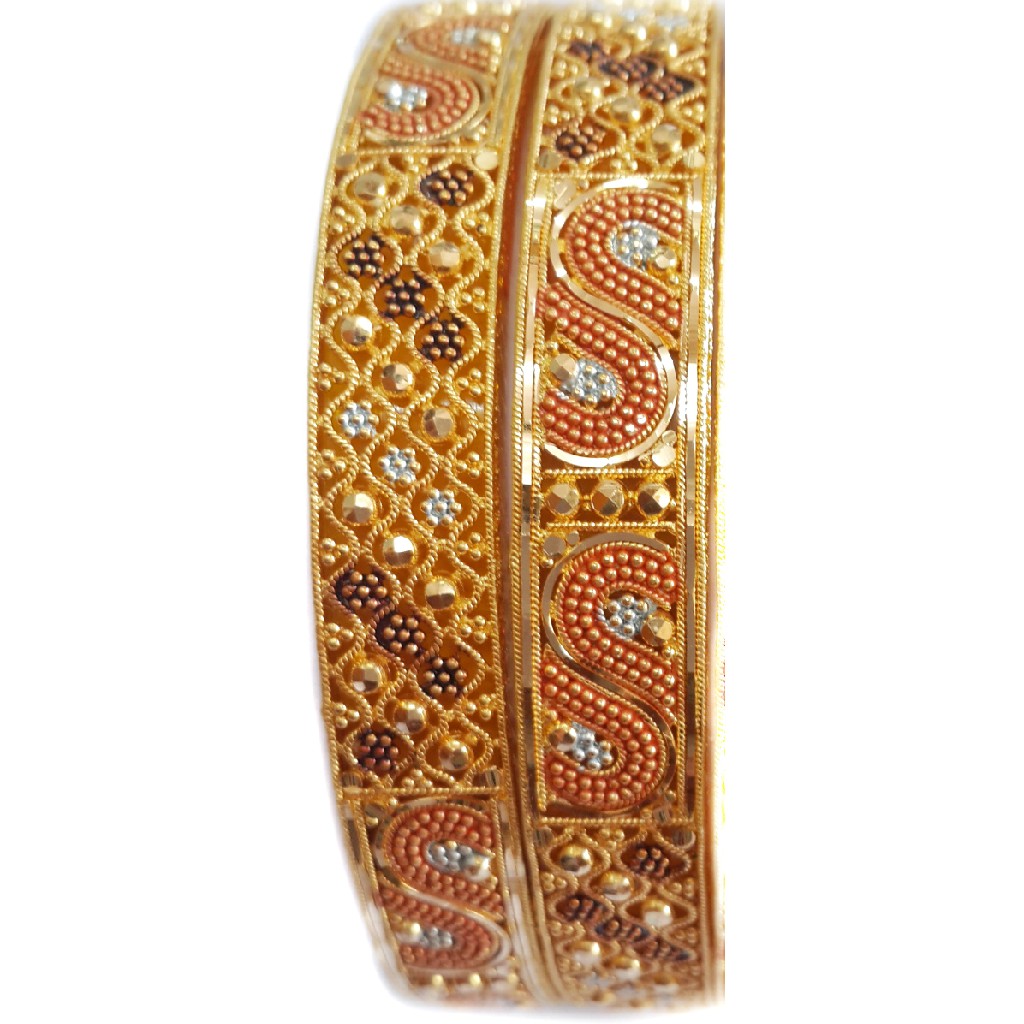 22k Gold Kalkatti Kada Bangles MGA - GP062