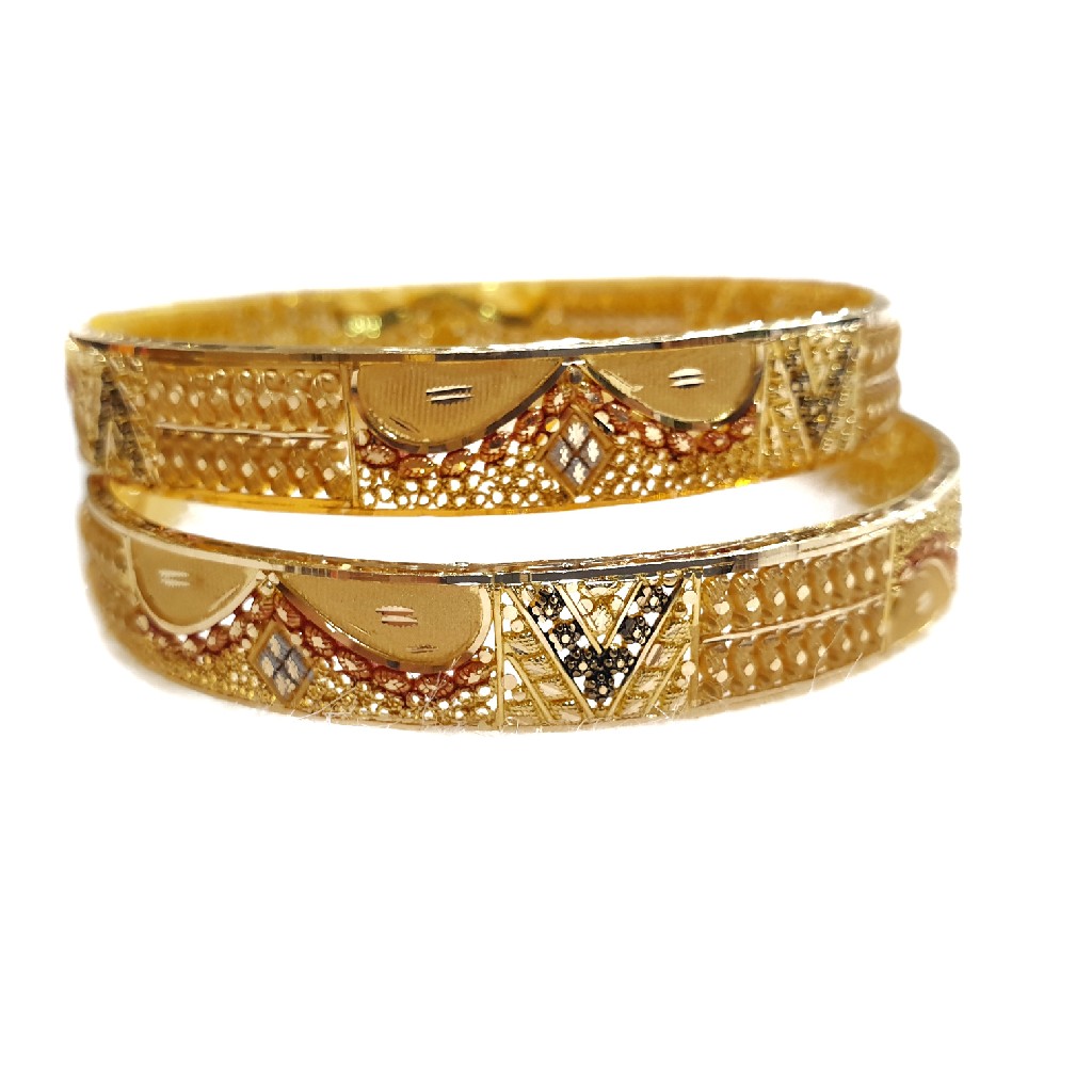 22k Gold Fancy Kada Bangles MGA - GP061