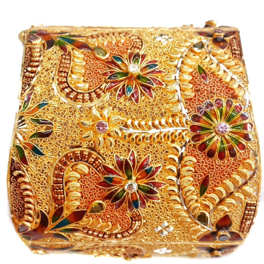22k Gold Meenakari Flower Shape Baloya Bangles MGA - GP057