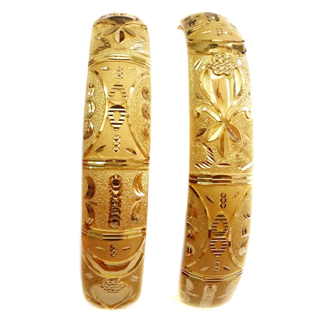 22k plain Gold Patla Bangles MGA - GP050