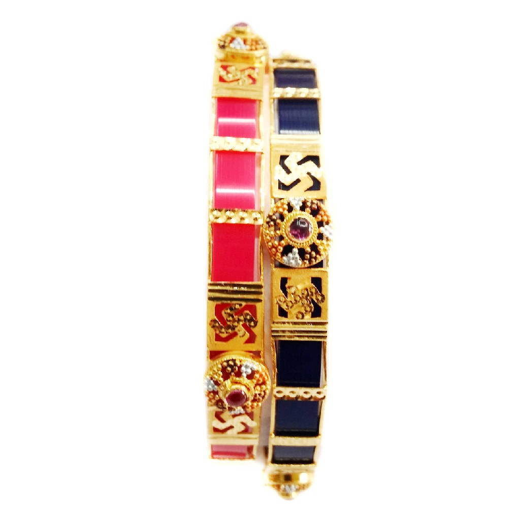 22k gold multiple colours changeable kada bangles mga - gp049