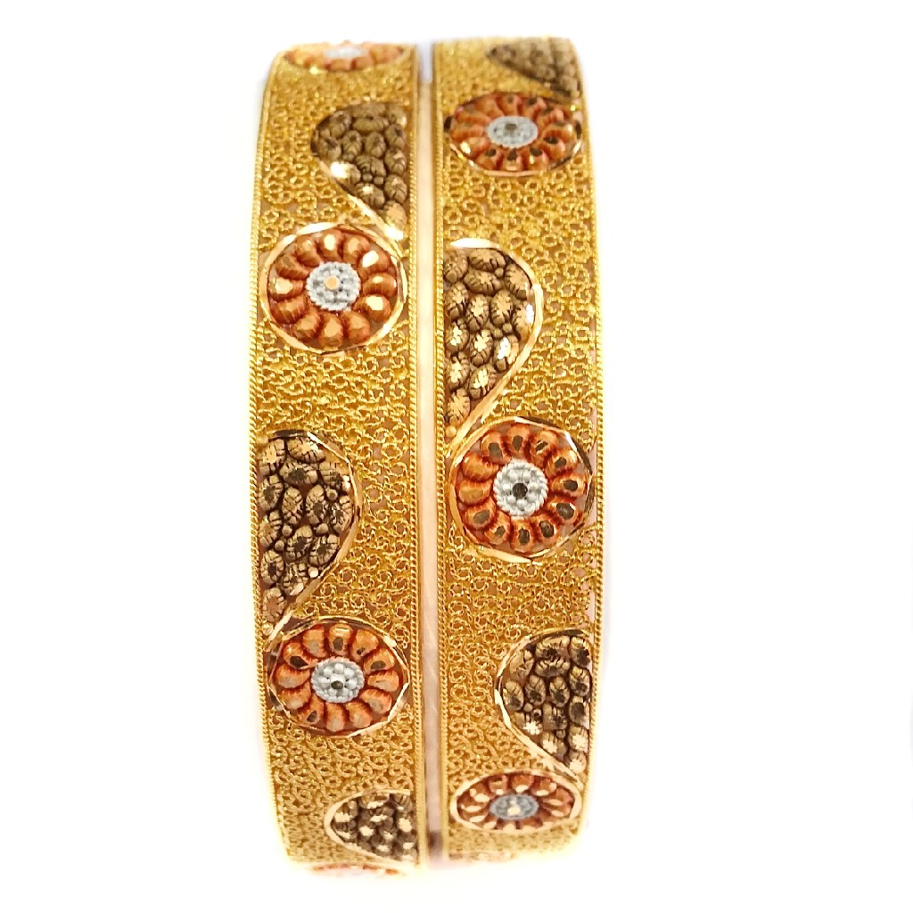 22k GOLD Fancy Designer Patla Bangles MGA - GP041