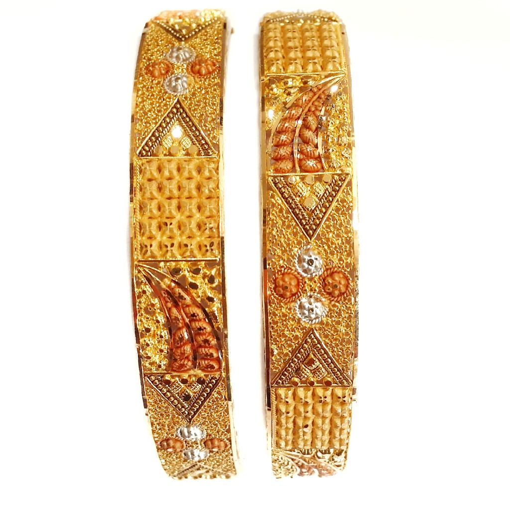 22k gold fancy designer patla bangles mga - gp034