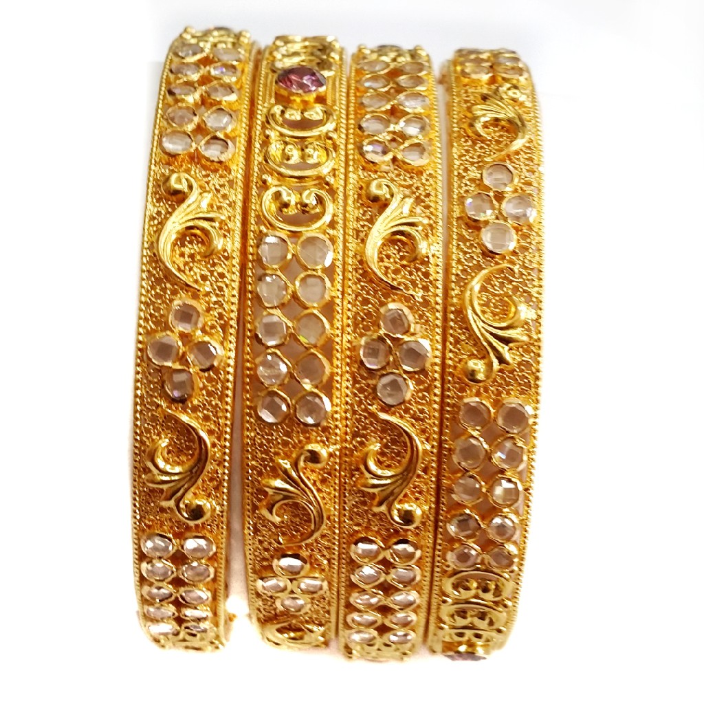 22k gold designer bangles kada 4 set mga - gp025