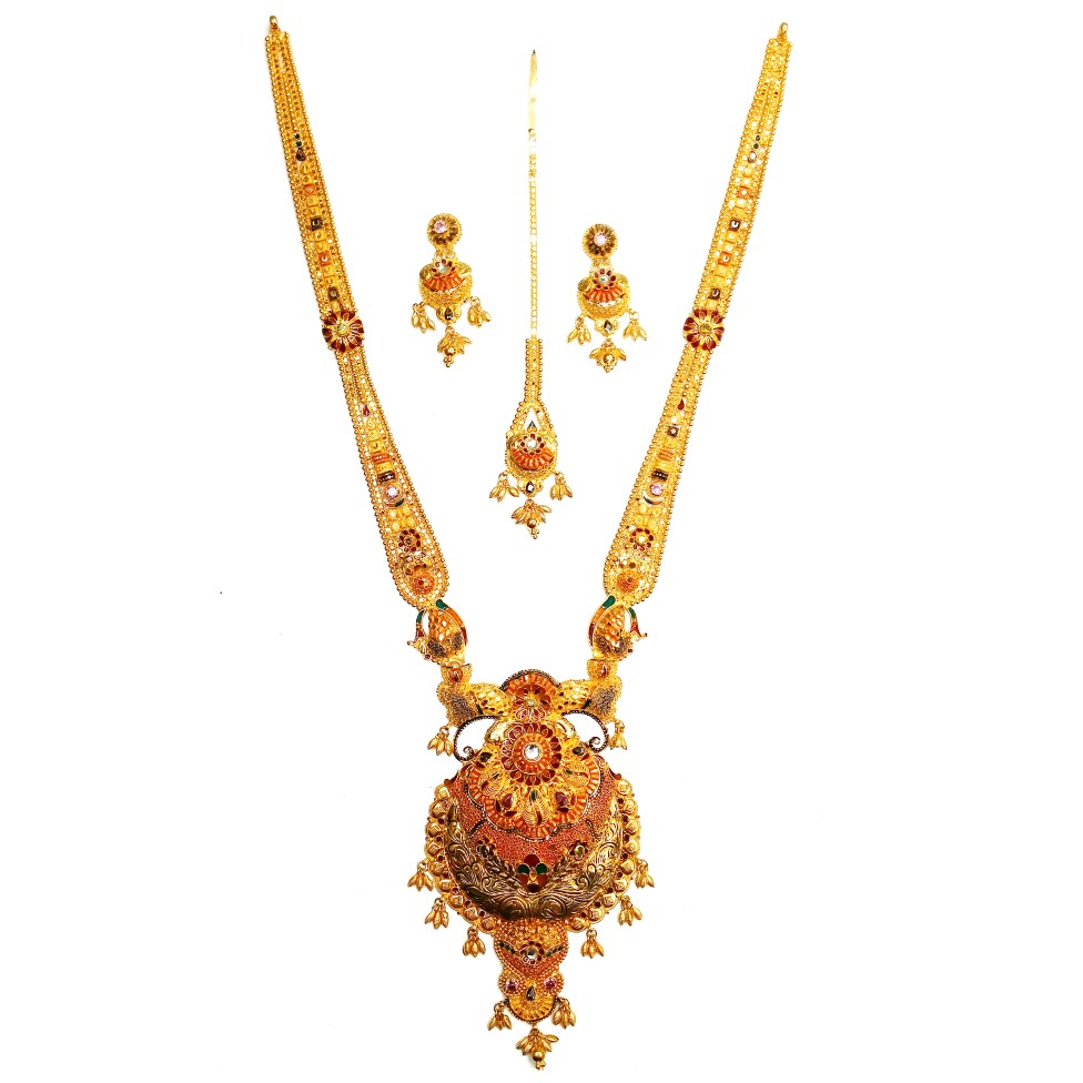 22k gold Long kalkatti necklace set MGA - GLA022