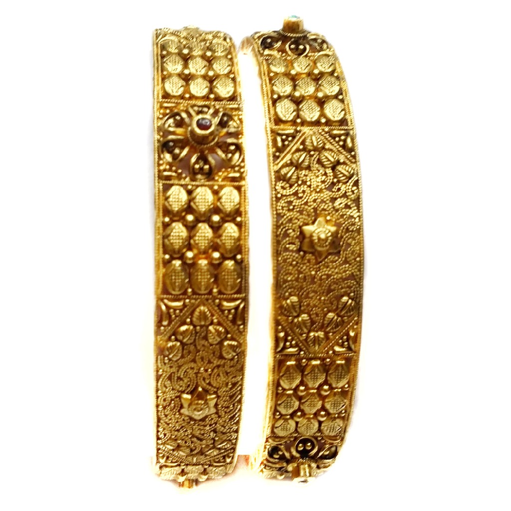 22k gold antique bangle kada mga - gp019