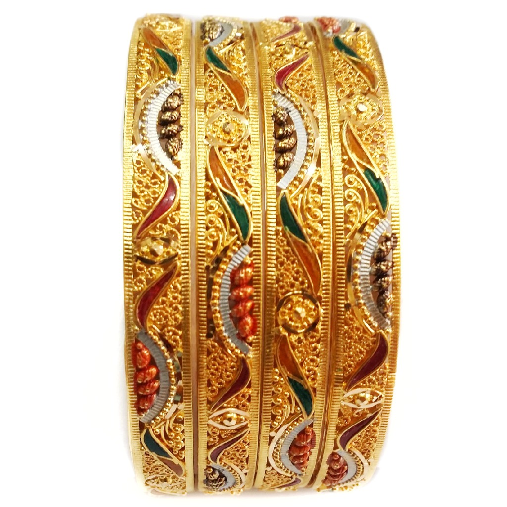 22k 4 piece fancy designer bangle kada mga - gp018