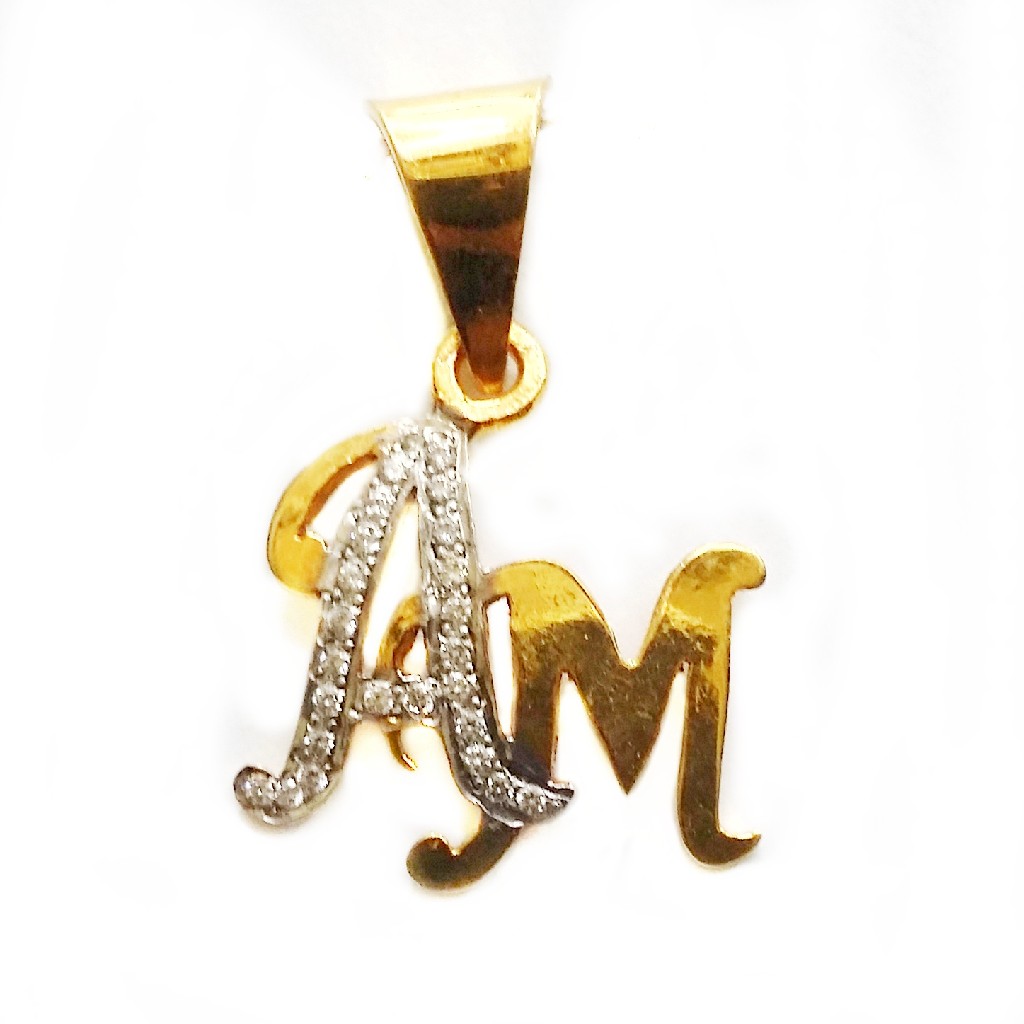 22k Gold Stylish AM Monogram Pendant MGA - MGP011
