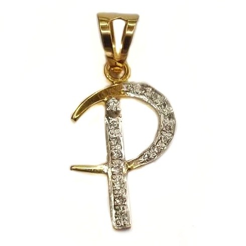 22K Gold Modern Style PD Monogram Pendant MGA -MGP004