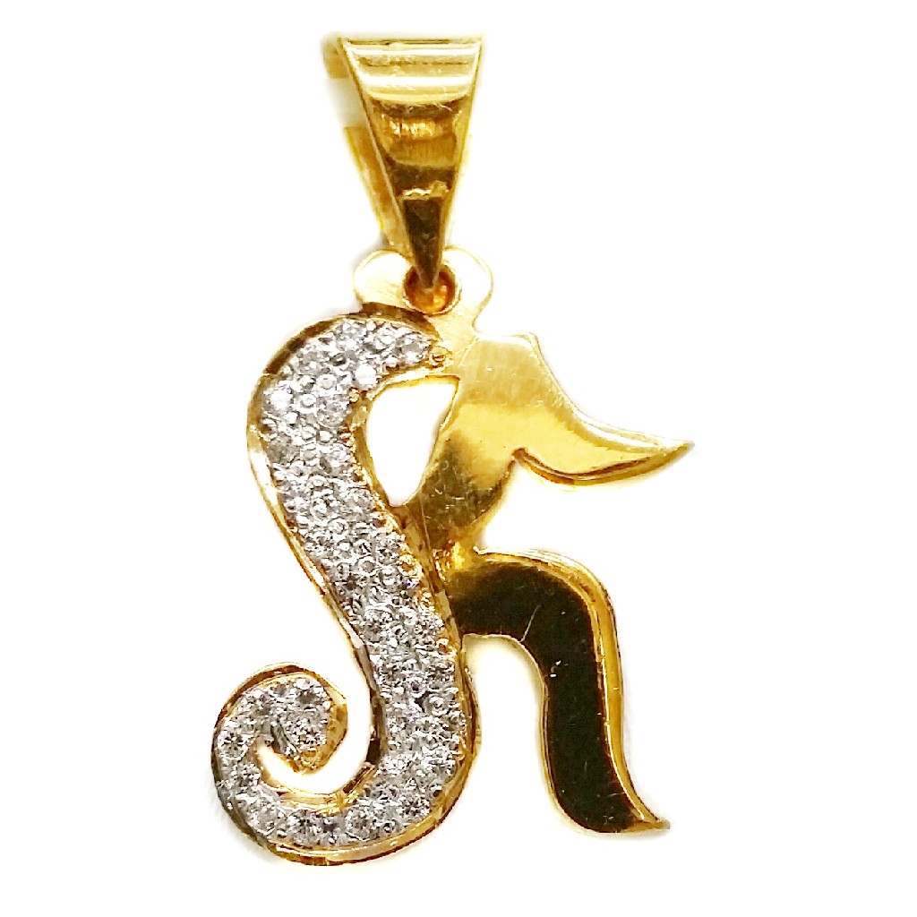 22k gold designer sk monogram pendant mga - mgp003