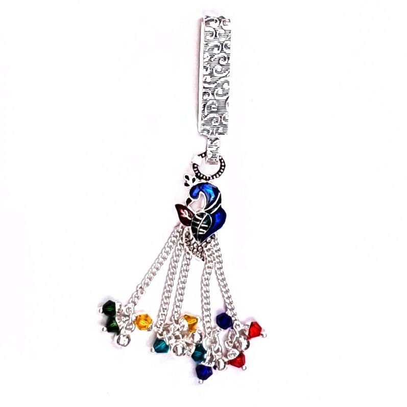 Single Clip Meenakari Peacock Silver Juda MGA - JUS0016
