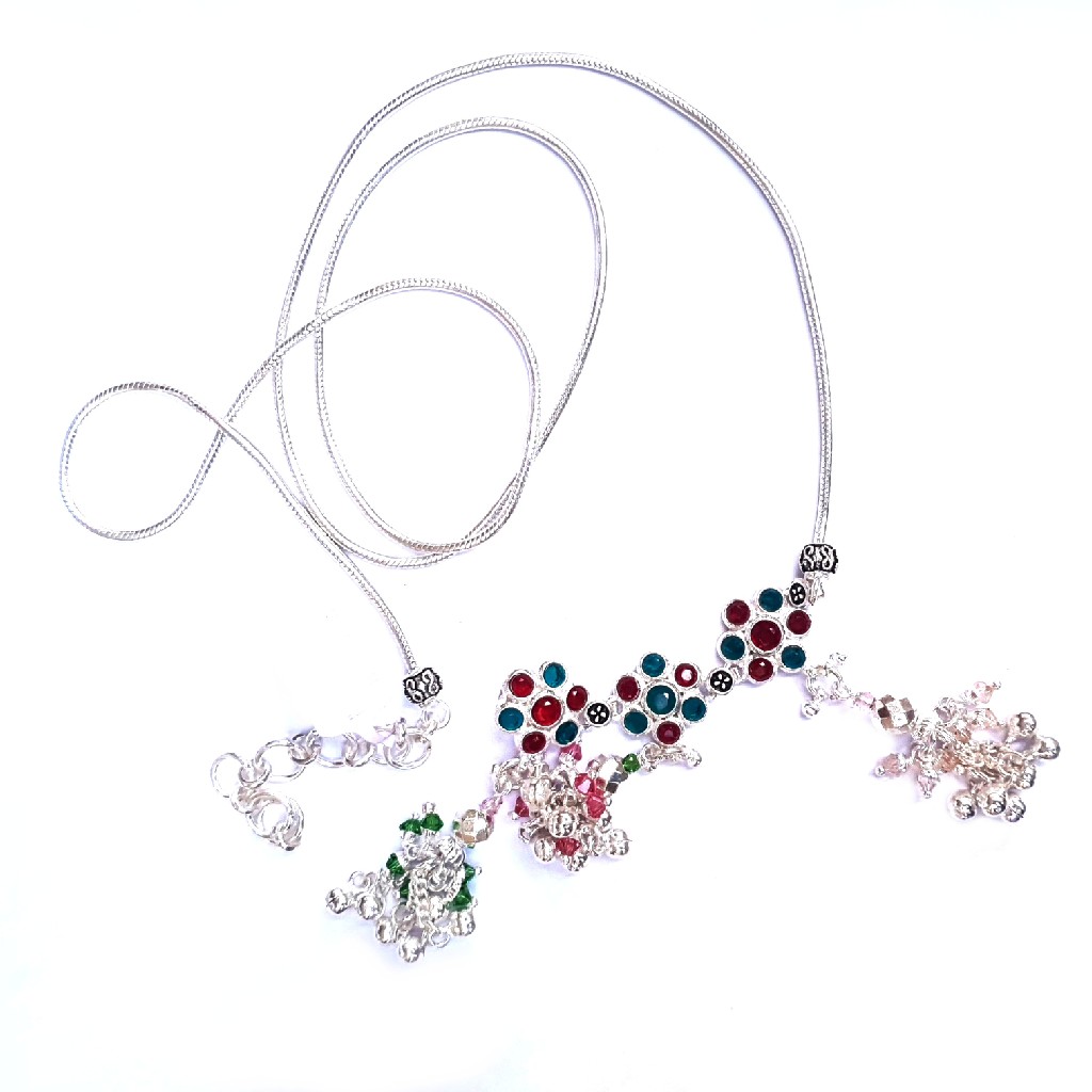 3 colour diamonds flower silver kandora mga - kns0002