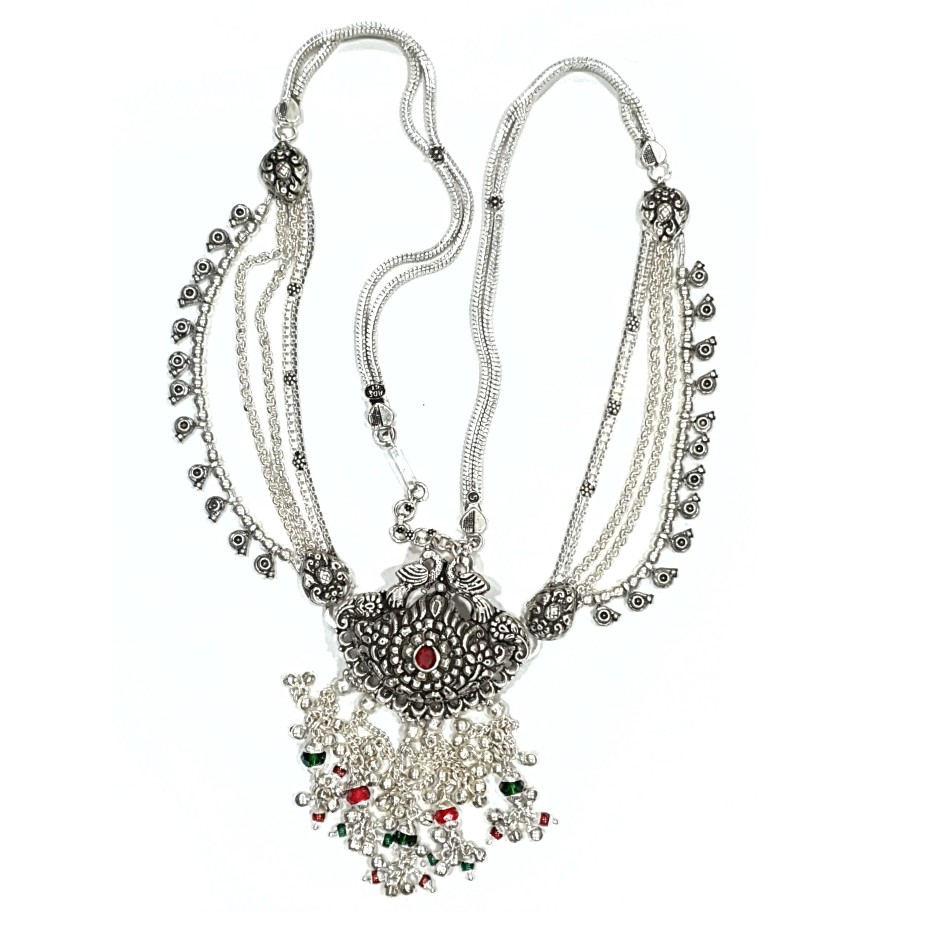 Oxidized antique peacock silver kamarbandh mga - jus0056