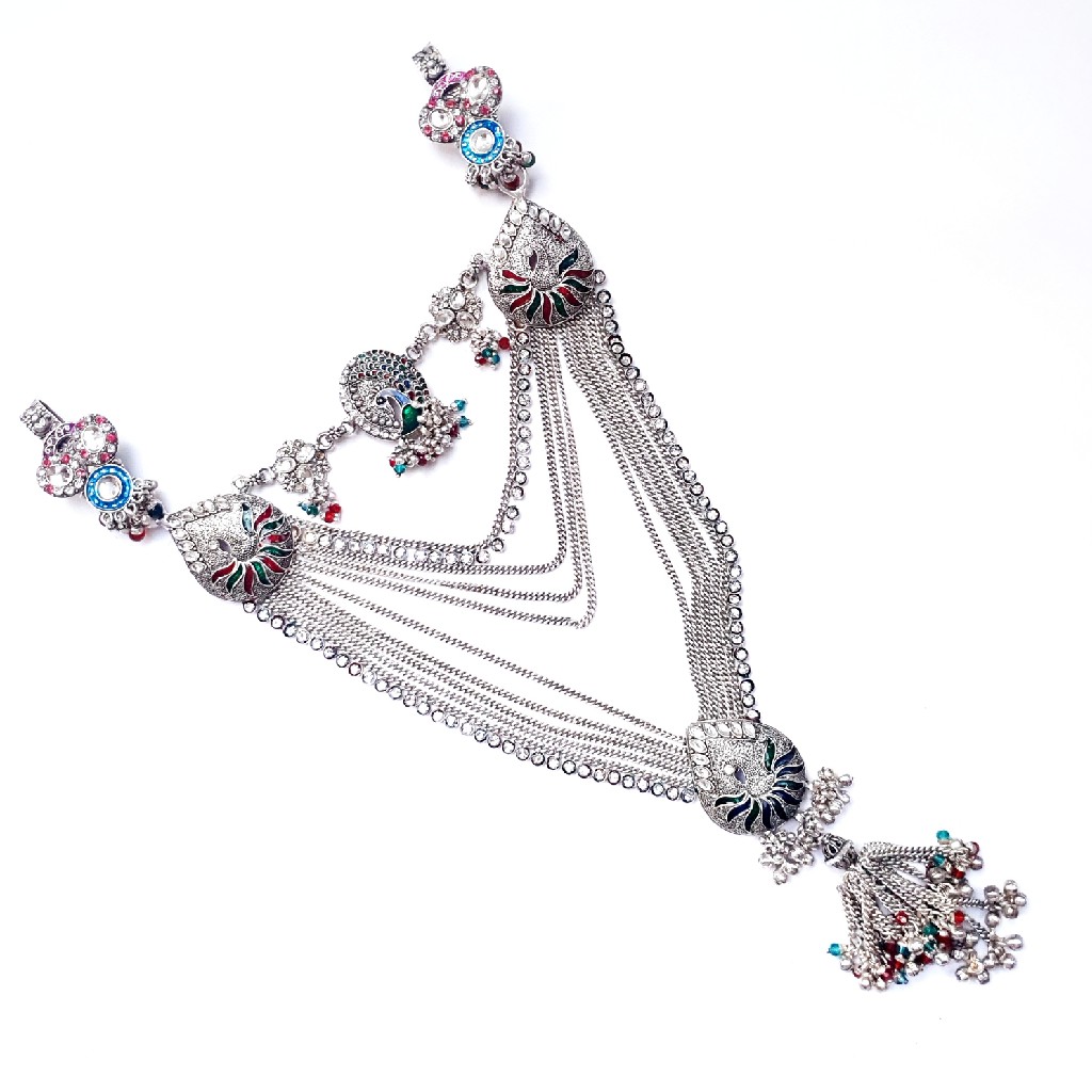 Belly chain antique oxidize silver kandora mga - jus0036