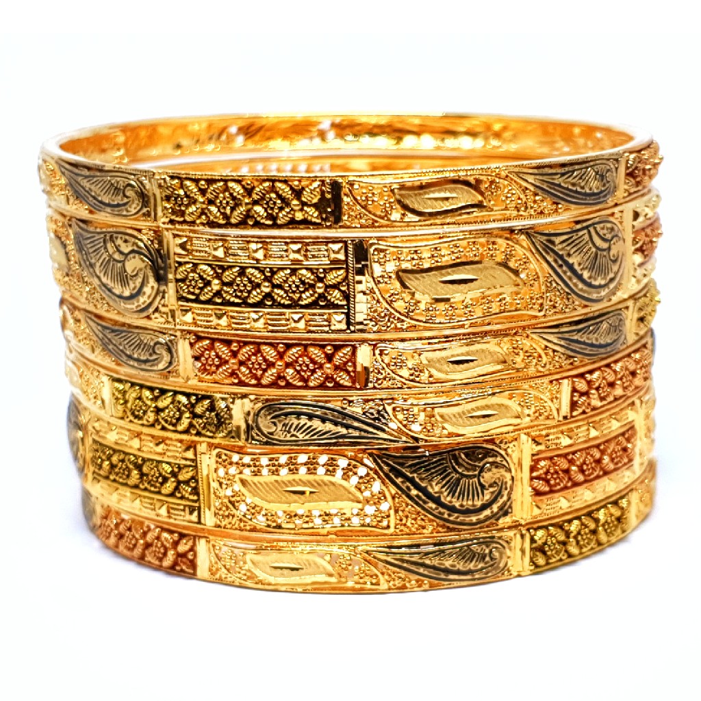 One gram gold forming 6 pieces kada bangles mga - bge0084