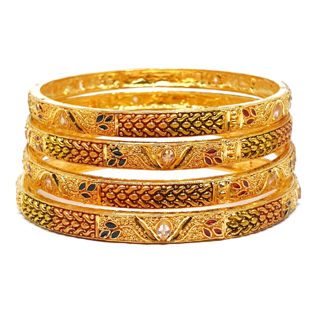 One gram gold forming 4 pieces kada bangles mga - bge0244