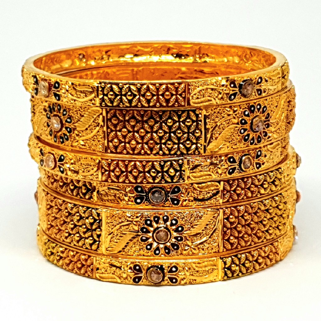 One gram gold forming calcutti kada bangles mga - bge0087