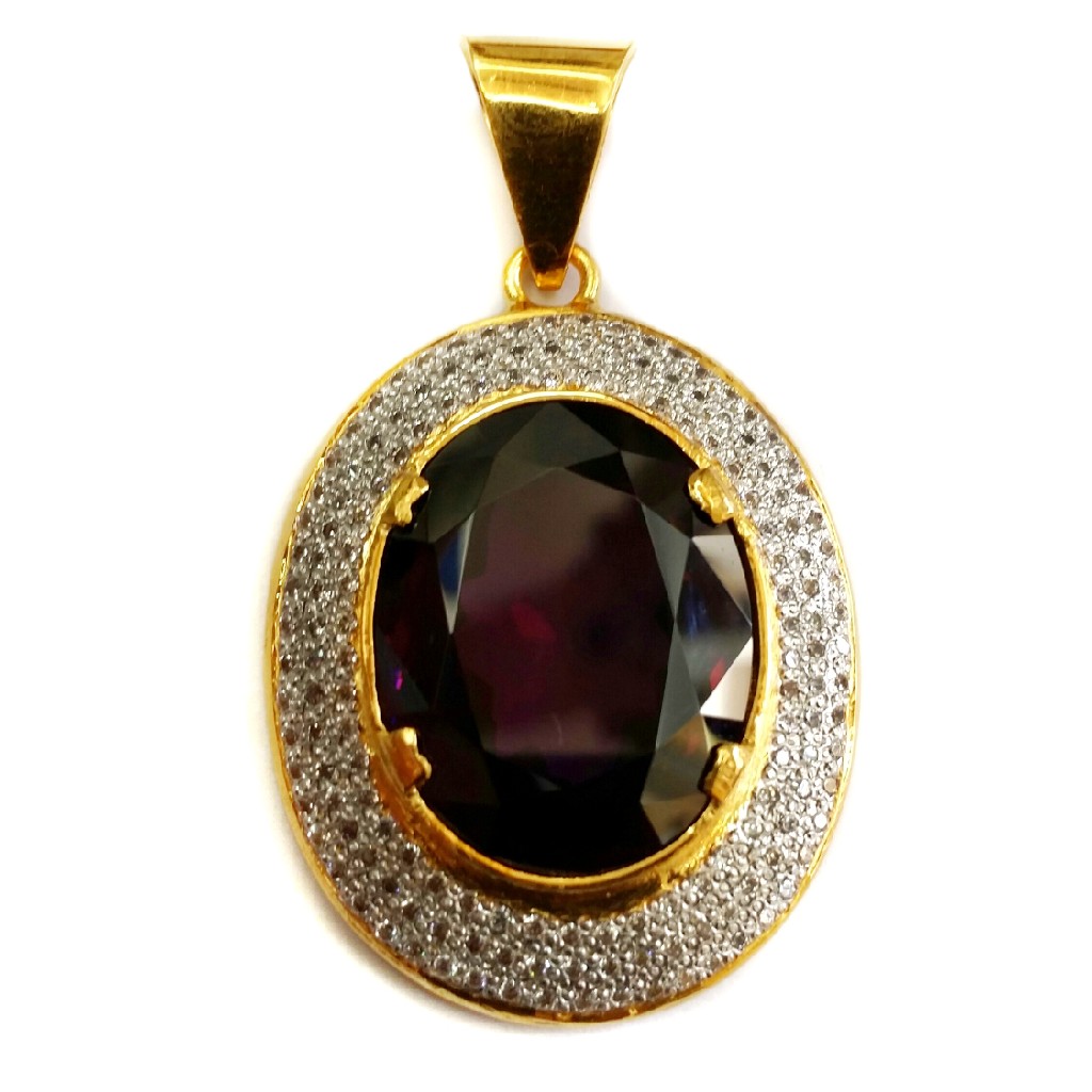 22k Gold Ovel Black Diamond Pendant MGA-GP005