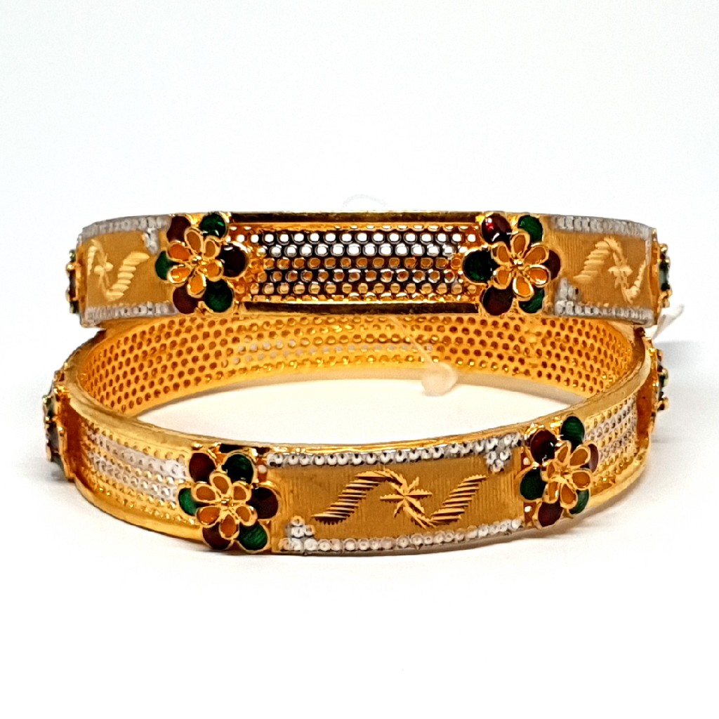 One gram gold forming kada bangles mga - bge0182