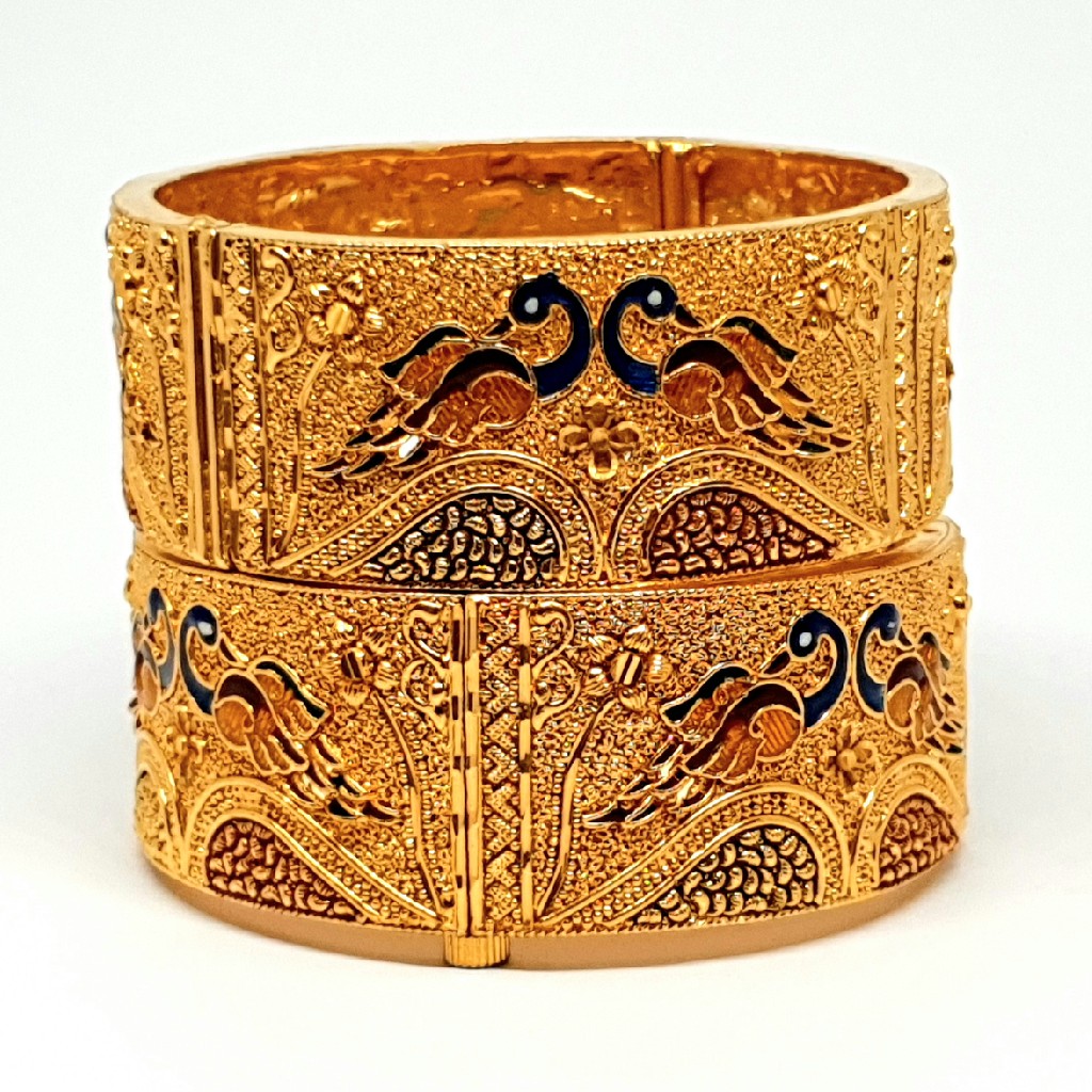 One gram gold forming kada bangles mga - bge0096