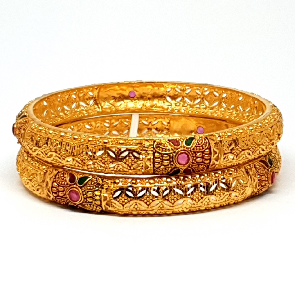 One gram gold forming kada bangles mga - bge0132