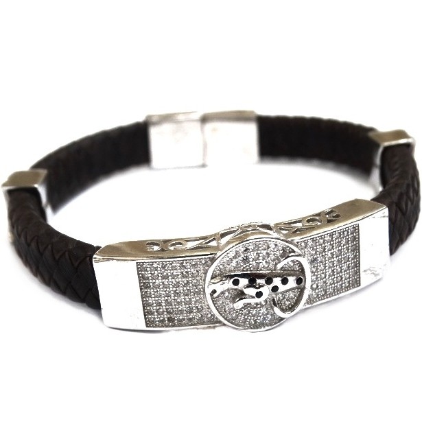 925 Sterling Silver Gents Jaguar Kada Bracelet MGA - BRS0181