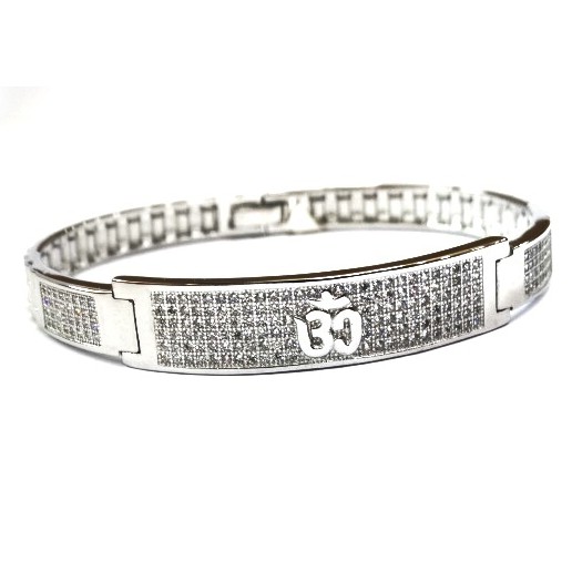 925 sterling silver gents om kada bracelet mga - brs0384