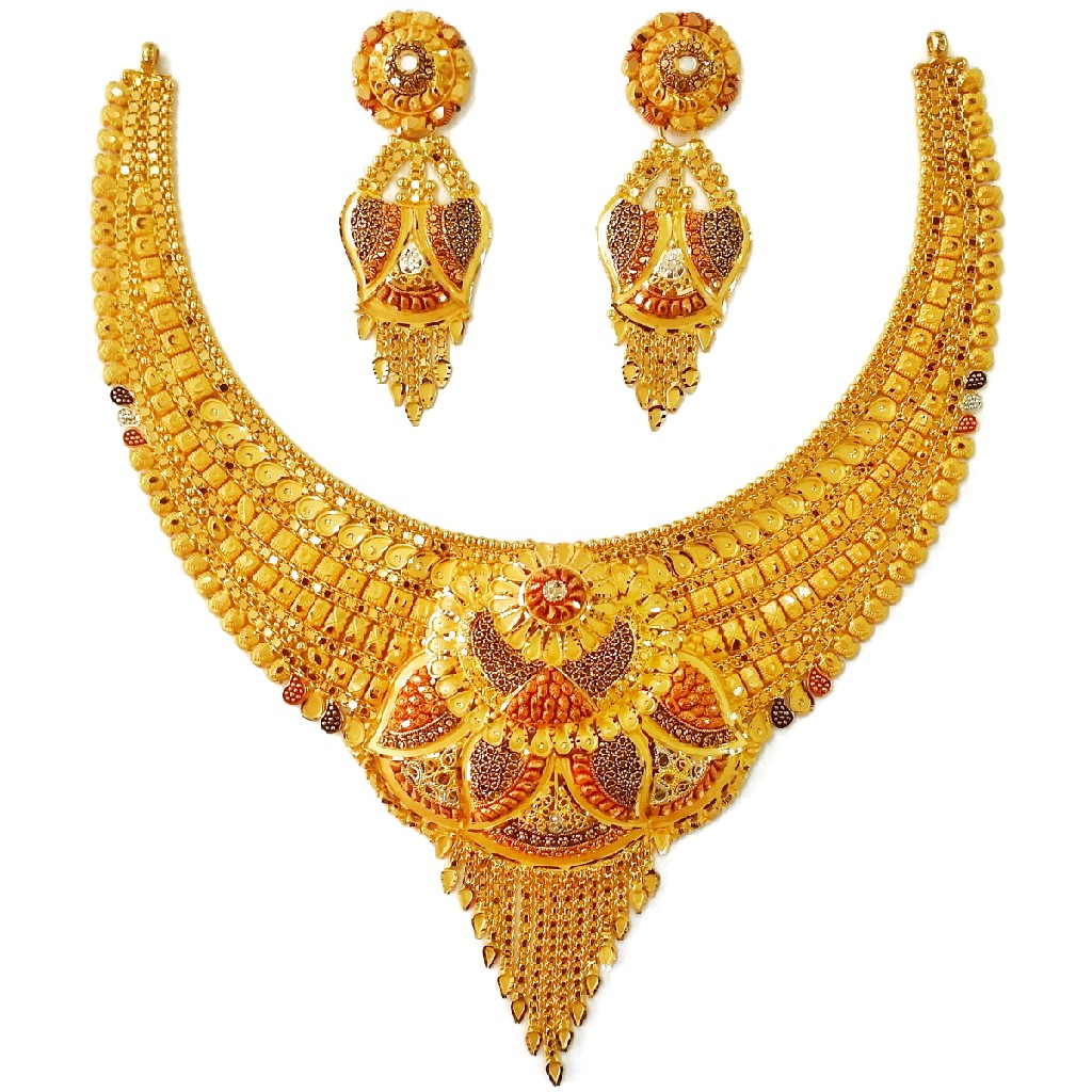 22k gold kulkatti half necklace set mga - gn0037