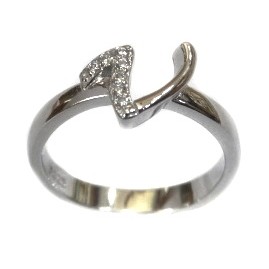 925 Sterling Silver Alphabet (Letter V) Ring MGA - LRS1538