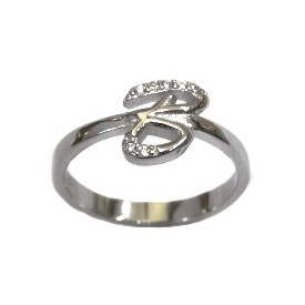 925 Sterling Silver Alphabet (Letter B) Ring MGA - LRS1544