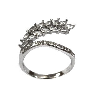 925 Sterling Silver Fancy Petals Shape Ring MGA - LRS1553